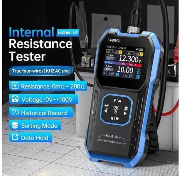 Alt view image 2 of 7 - HRM-10 Voltage Internal Resistance Battery Tester, Milliohmmeter 100V 200, Car Battery Tester, Battery Checker Tester for All Types of Batteries, AAA AA Battery, Household Battery Analyzer