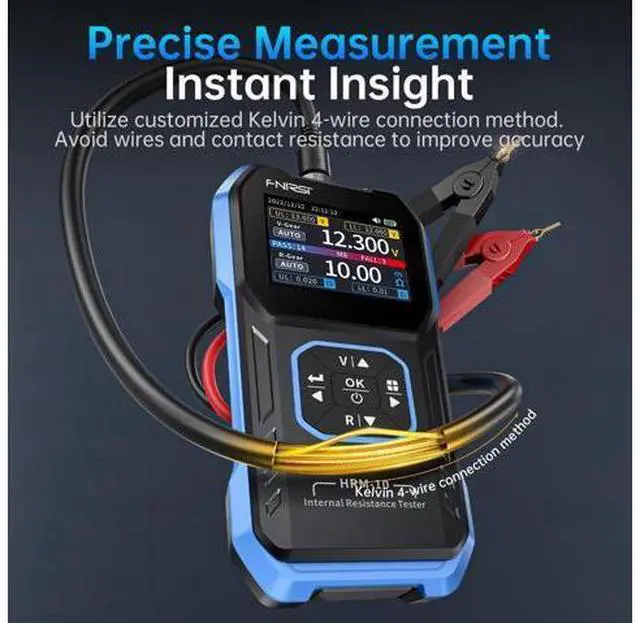 Alt view image 5 of 7 - HRM-10 Voltage Internal Resistance Battery Tester, Milliohmmeter 100V 200, Car Battery Tester, Battery Checker Tester for All Types of Batteries, AAA AA Battery, Household Battery Analyzer