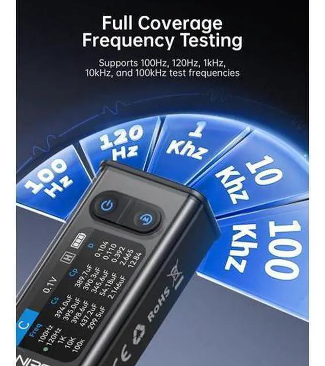 Alt view image 5 of 7 - LCR-ST2 100kHz LCR ESR Meter Tweezer, SMD & Through-Hole Component Tester, Auto Sort Compare, Resistor, Inductor, Diode, Capacitor Tester, Measures Voltage & Continuity, Full-Band Scan