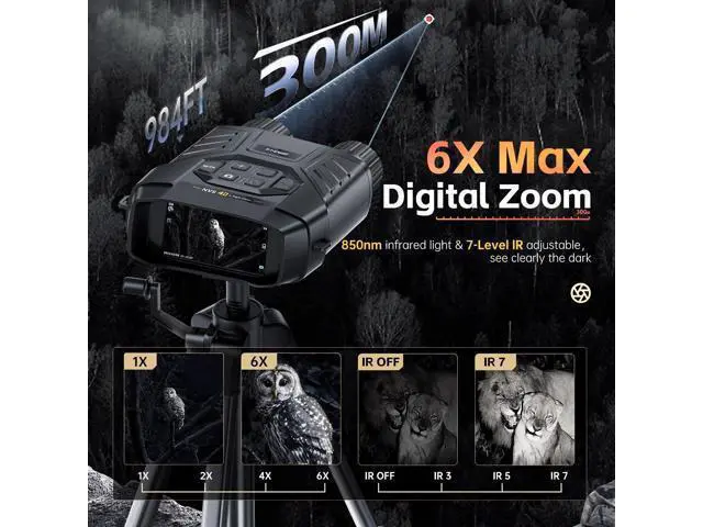 Alt view image 5 of 7 - NVS40 4K Night Vision Goggles, for Dad Man Adult, Night Vision Binoculars with 4K Video 36M Photos, 32GB SD Card, 3" HD Screen Digital Infrared Binoculars for Day and Night