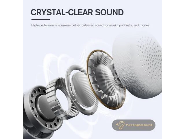 Alt view image 3 of 7 - R1 Pop Wireless On Ear Bluetooth Headphones 75H Playtime APP Custom EQ Noise Isolation Built-in Mic Lightweight for Workout Traval Gaming (Silver)
