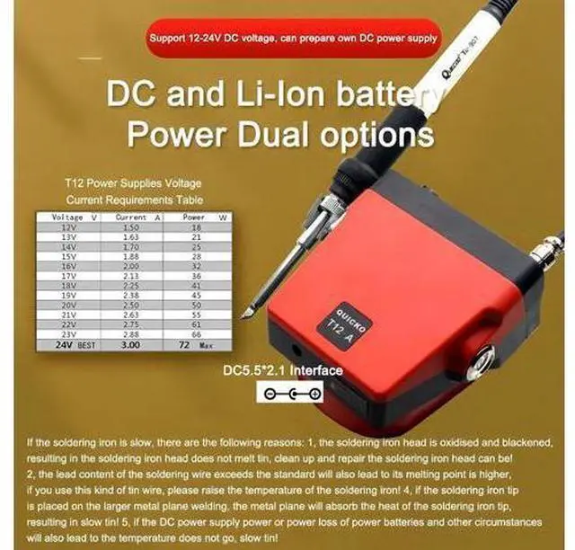 Alt view image 3 of 7 - STM32 V3 T12-A Cordless Soldering Station Solder Iron for Dewalt/Makita/Milwaukee/Devon Li-ion Battery 18/20V Max (T12-A for Milwauke Battery)