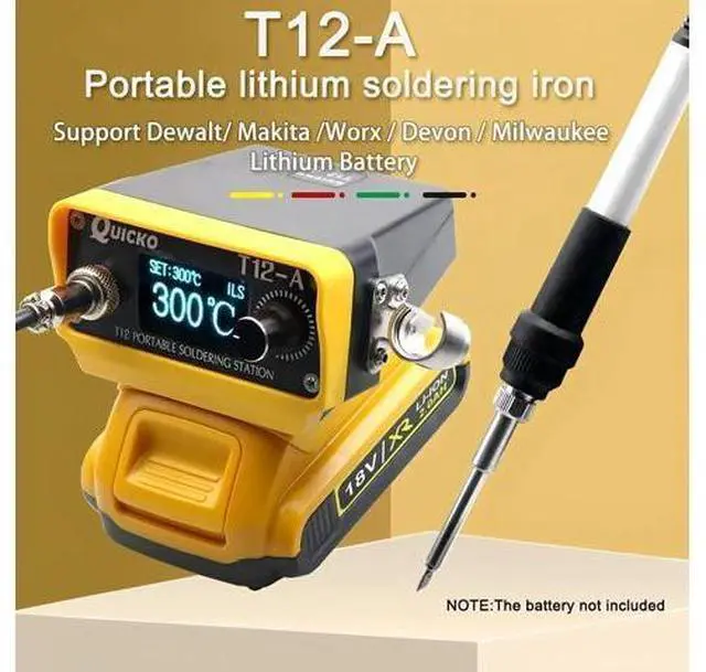 Alt view image 2 of 7 - STM32 V3 T12-A Cordless Soldering Station Solder Iron for Dewalt/Makita/Milwaukee/Devon Li-ion Battery 18/20V Max (T12-A for Milwauke Battery)