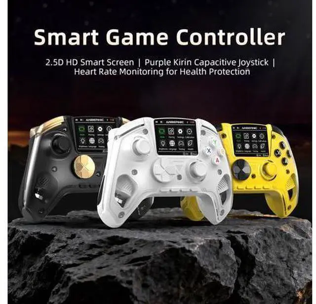 Alt view image 2 of 7 - RG G01 Interactive Screen Wireless Gaming Controller Compatible with PC/Steam/Linux/Android/Switch/IOS 2.4G Wireless Bluetooth Controller Gamepad Hall Effect Triggers(White)