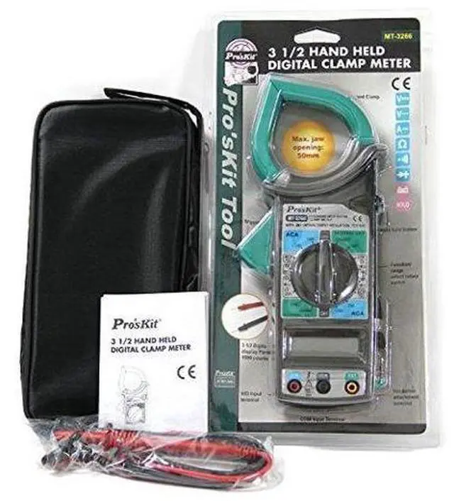 Alt view image 2 of 3 - Tools Solutions MT-3266 3 1/2 Hand Held Digital Clamp Meter Digits 1999 Counts.Portable and Simple one-Hand Operation.Max.jaw Opening: max.50mm(MT-3266), YH-MT-3266-C