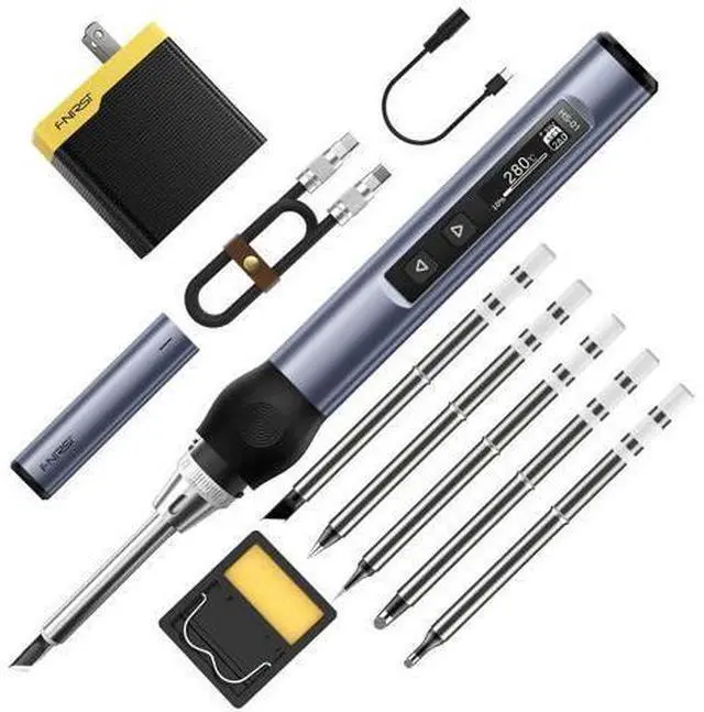 Main image of Soldering Iron Kit, DC/PD(96W/65W) Mini Digital Soldering Iron, 180-780 Fast Heating, 6 Soldering Tips, Digital OLED Screen Display, Auto Sleep (With Power Adapter)