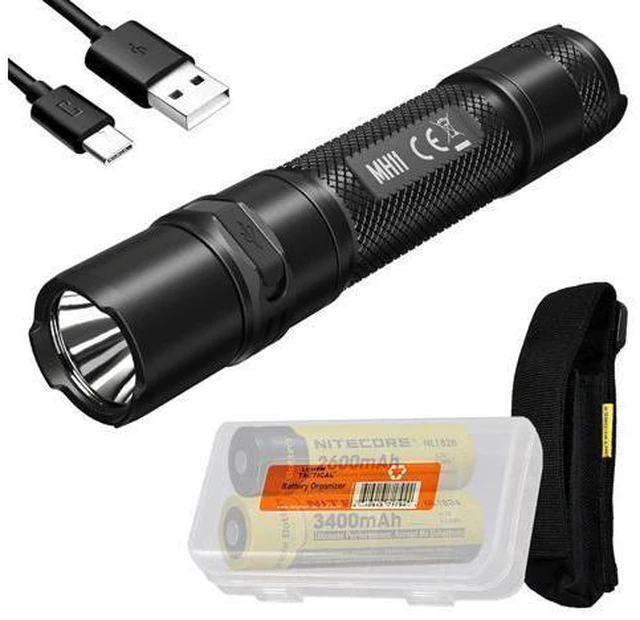 Main image of MH11 USB-C Rechargeable EDC Flashlight, 1000 Lumen with Two Batteries and LumenTac Organizer