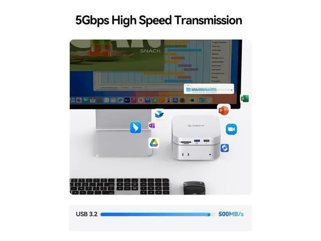 Alt view image 5 of 7 - MiniMate SE Mac mini M4 512GB Storage & Docking Station, External SATA SSD (Non-Removable) 5Gbps(480MB/s), USB A*4, USB-C, SD/TF 3.0, 3.5mm Audio, Includes 2 Cables M4SE