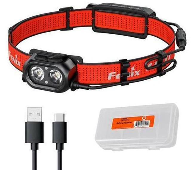 Main image of HP12R-T 1300 Lumen Rechargeable Running Headlamp Split Power Design, White/Neutral White/Red Light Modes with Lumentac Organizer (Red)