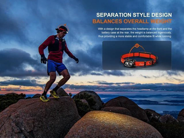Alt view image 4 of 7 - HP12R-T 1300 Lumen Rechargeable Running Headlamp Split Power Design, White/Neutral White/Red Light Modes with Lumentac Organizer (Black)