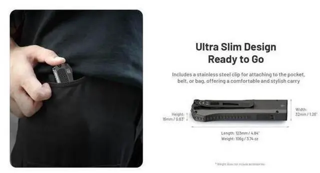 Alt view image 3 of 7 - EDC17 Multi-Function Flashlight,1500 Lumen LED with UV Inspection Light, Integrated Green Module, Slim Flat Stainless Steel Design, USB-C Rechargeable, Waterproof EDC Light