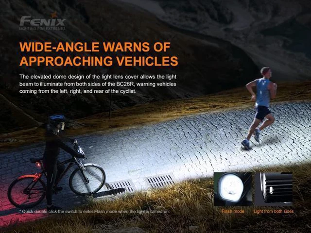 Alt view image 6 of 7 - BC26R 1600 Lumen Rechargeable Bike Light with BC05R V2.0 Bike Safety Taillight, with Lumentac Organizer