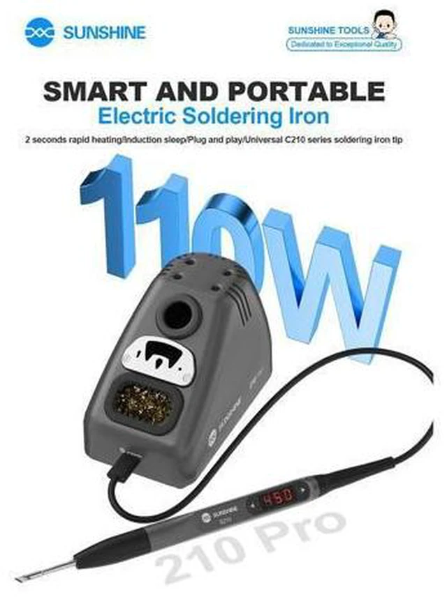 Alt view image 2 of 7 - S210 Pro Smart Portable Soldering Iron 110W Universal C210 TIP Quick BGA Welding Repair Iron Bracket MINI Repair Tool