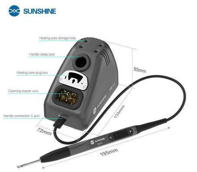 Alt view image 5 of 7 - S210 Pro Smart Portable Soldering Iron 110W Universal C210 TIP Quick BGA Welding Repair Iron Bracket MINI Repair Tool