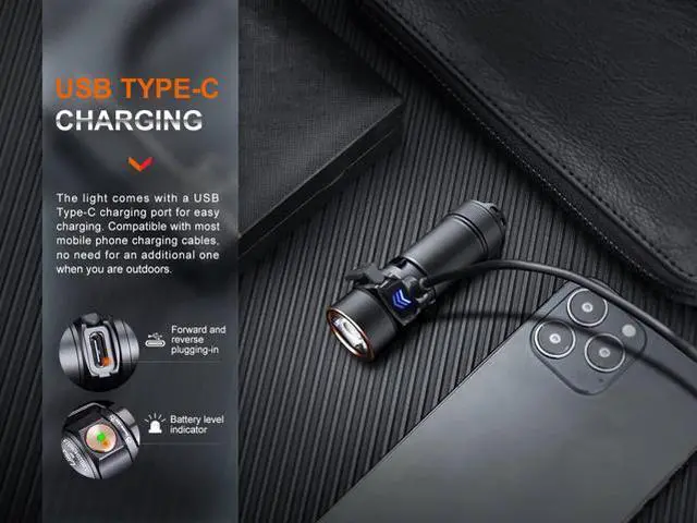 Alt view image 5 of 7 - E18R V2.0 EDC Flashlight, 1200 Lumens USB-C Rechargeable Ultra Compact Pocket Light (Black)
