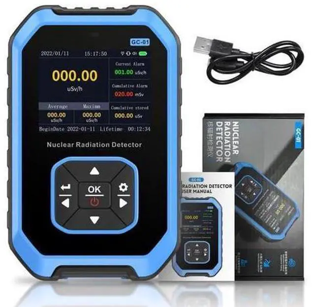 Main image of GC-01 Geiger counter Nuclear Radiation Detector Personal Dosimeter X-ray - ray Radioactivity Tester Marble Detector(Blue)