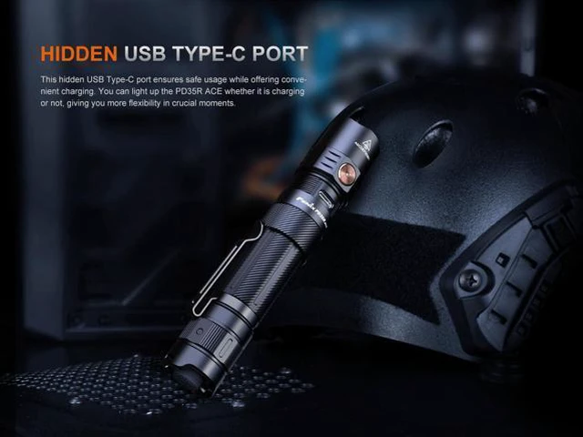 Alt view image 7 of 7 - PD35R ACE 2000 Lumens Multi-Mode USB-C Rechargeable Tactical Flashlight with Customizable Output Level Selections and Lumentac Organizer