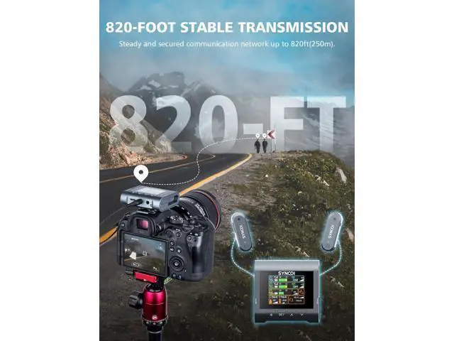 Alt view image 2 of 6 - SYNCO Wireless Lavalier Microphone, G3 Lapel Mic Grey Triple Channel Transmission up to 250m for DSLR Camera Smartphone Laptop for YouTube Streaming Vlogging, Wireless-Lavalier-Recording-Video-Mic
