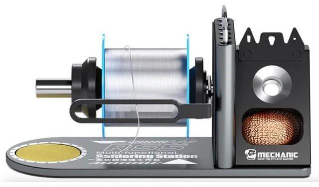 Alt view image 2 of 7 - RS5 Multi Functional Welding Soldering Iron Holder with Iron Tip Placement Hole Sponge Pad Tin Wire Placement Rack Tool(RS5)