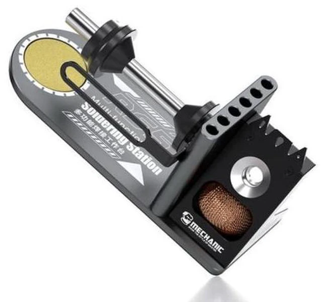 Alt view image 3 of 7 - RS5 Multi Functional Welding Soldering Iron Holder with Iron Tip Placement Hole Sponge Pad Tin Wire Placement Rack Tool(RS5)