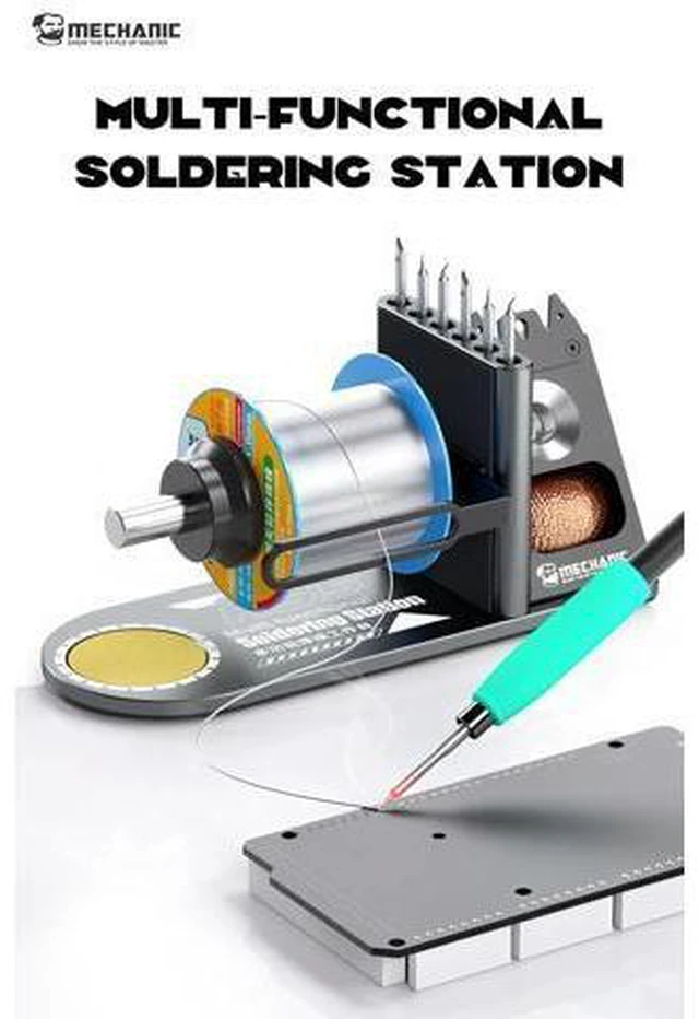 Alt view image 7 of 7 - RS5 Multi Functional Welding Soldering Iron Holder with Iron Tip Placement Hole Sponge Pad Tin Wire Placement Rack Tool(RS5)