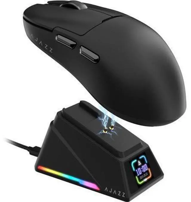 Main image of AJAZZ AJ159 APEX Wireless Gaming Mouse with Magnetic Charging Base, 56g Lightweight BT/2.4G/USB-C Wired Mouse, PAW3950APEX 42K DPI Optical Sensor, Programmable Buttons for PC/Mac/Win(Black)