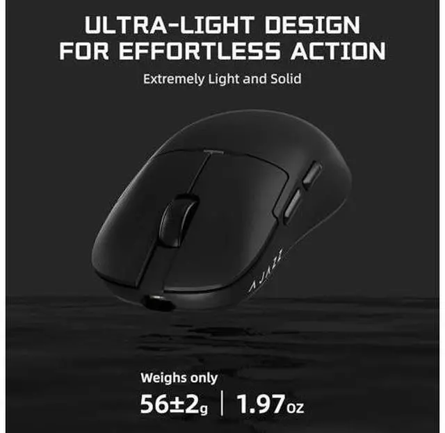 Alt view image 3 of 7 - AJAZZ AJ159 APEX Wireless Gaming Mouse with Magnetic Charging Base, 56g Lightweight BT/2.4G/USB-C Wired Mouse, PAW3950APEX 42K DPI Optical Sensor, Programmable Buttons for PC/Mac/Win(Black)