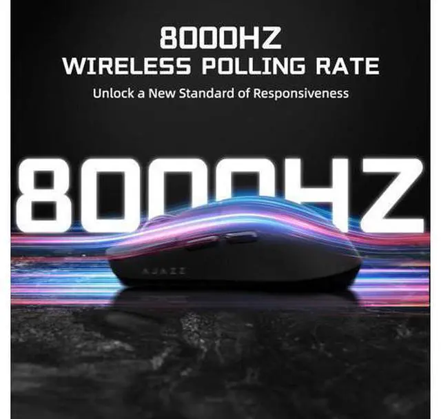 Alt view image 7 of 7 - AJAZZ AJ159 APEX Wireless Gaming Mouse with Magnetic Charging Base, 56g Lightweight BT/2.4G/USB-C Wired Mouse, PAW3950APEX 42K DPI Optical Sensor, Programmable Buttons for PC/Mac/Win(Black)