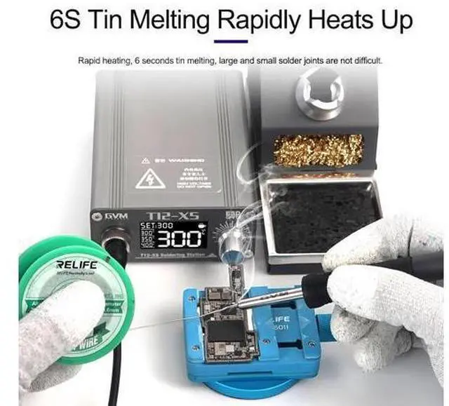 Alt view image 3 of 7 - T12-XS Digital Display Adjustable Temperature Soldering Station For Mobile Phone Repair Welding Tools T12 handles