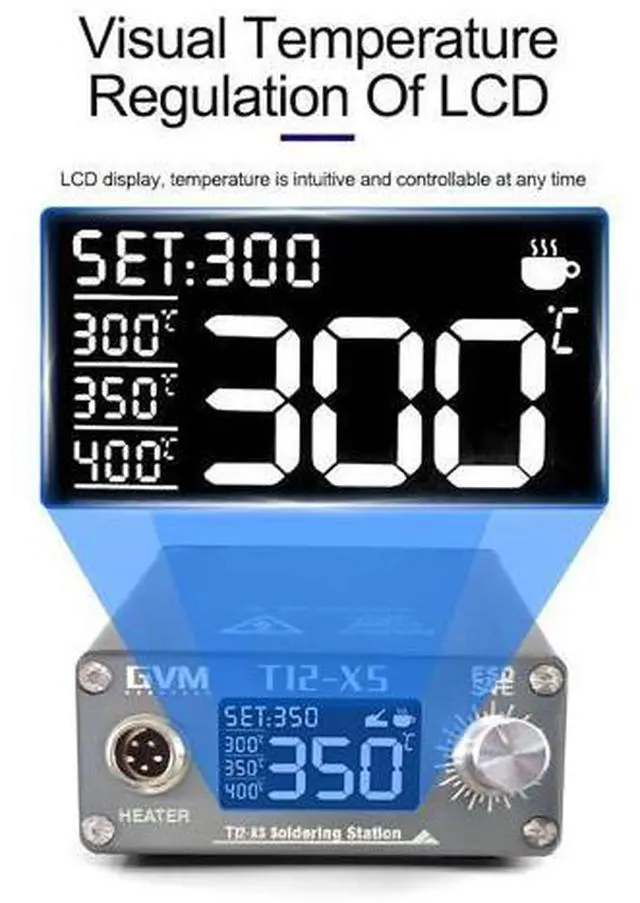 Alt view image 6 of 7 - T12-XS Digital Display Adjustable Temperature Soldering Station For Mobile Phone Repair Welding Tools T12 handles