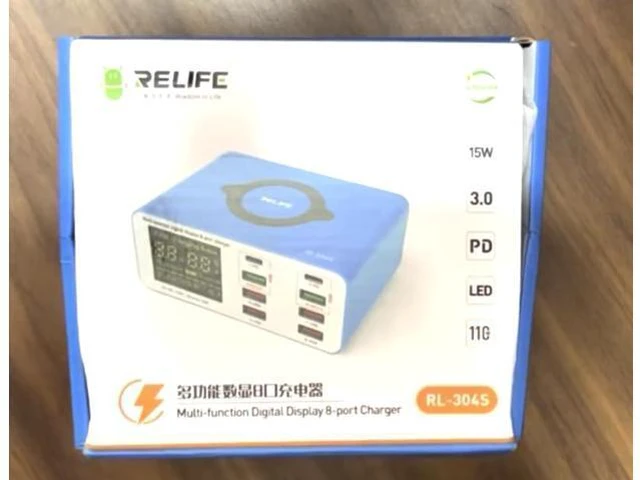 Alt view image 2 of 7 - RL-309AW RL-309A 8-port Digital Display 100W high power Charger Multifunction Mobile Phones Tablets Laptops Smart Fast Charging Tools(RL-309AW)