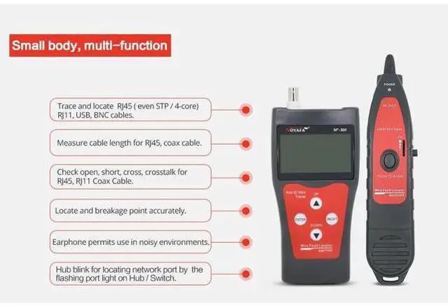 Alt view image 6 of 6 - NF-300 Cable Tracker Detector Wire Tracker LAN Tester Professional Network Cable Tester Poe Network Tools Wiring Finder Cable Tracker and Tester for Telephone and Network