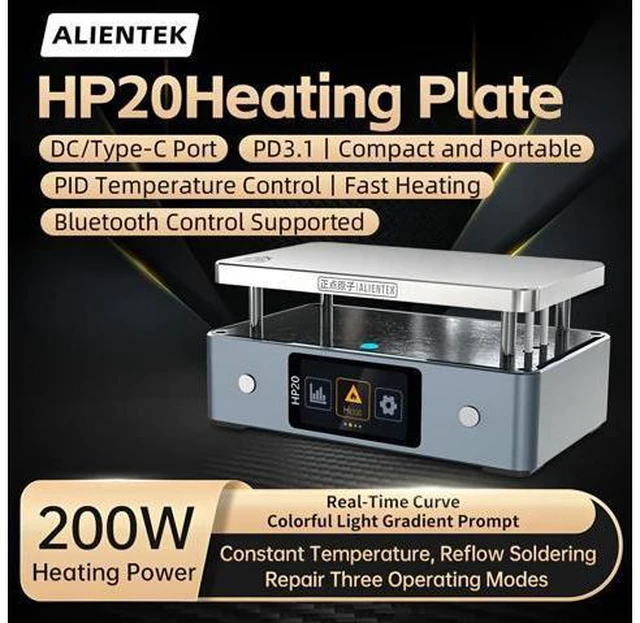 Alt view image 2 of 7 - HP20 Hot Plate Preheater MINI Heating Plate Soldering Station PD3.1 Digital Constant Temperature 350° Heating Tool 200W(HP20 Standard)