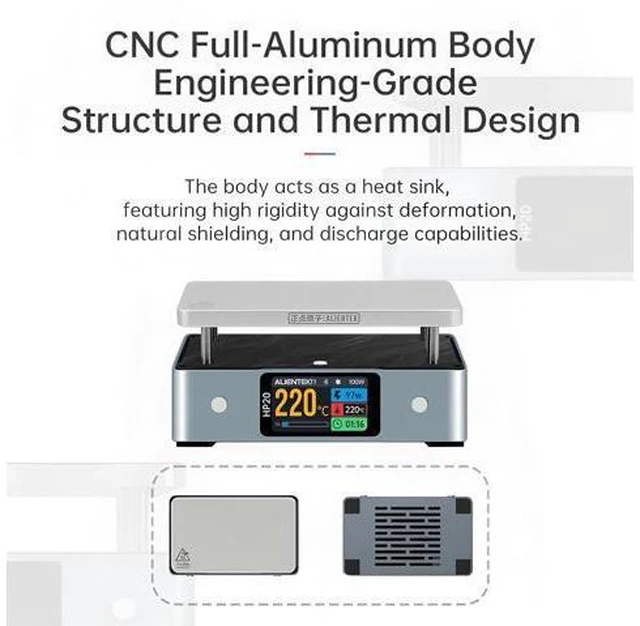 Alt view image 6 of 7 - HP20 Hot Plate Preheater MINI Heating Plate Soldering Station PD3.1 Digital Constant Temperature 350° Heating Tool 200W(HP20 Standard)