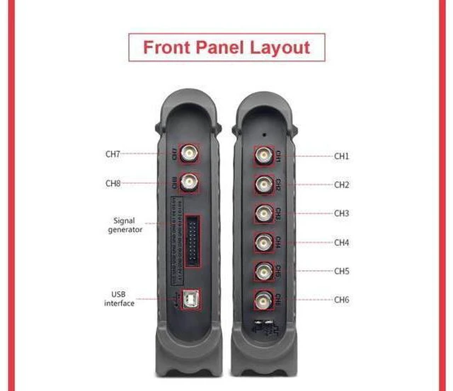 Alt view image 4 of 6 - 1008C PC USB 8CH Automotive Diagnostic Digital Oscilloscope/DAQ/Programmable Generator