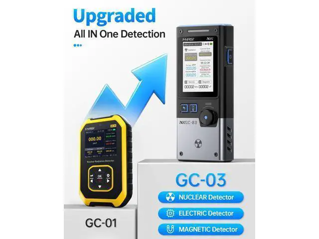 Alt view image 2 of 7 - GC-03 Geiger Counter Electromagnetic Detector, 3IN1 Nuclear Radiation Detector EMF Meter, Not Support RF Detection, Handheld Rechargeable Radiation Dosimeter, Beta Gamma X-ray Radiation Monitor