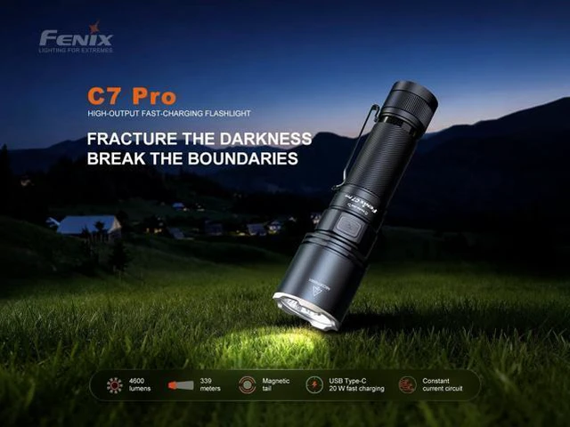 Alt view image 2 of 7 - C7 Pro 4600 Lumen USB-C Rechargeable Work Flashlight, Magnetic Base, Long Runtime, Wide Beam LED, 20W Fast Charging, IP68 Waterproof, for Jobsite, Security, Emergency with Lumentac Organizier