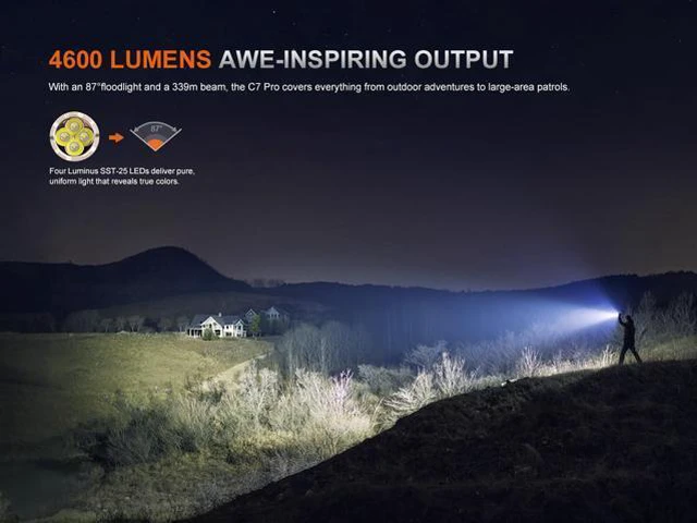 Alt view image 3 of 7 - C7 Pro 4600 Lumen USB-C Rechargeable Work Flashlight, Magnetic Base, Long Runtime, Wide Beam LED, 20W Fast Charging, IP68 Waterproof, for Jobsite, Security, Emergency with Lumentac Organizier
