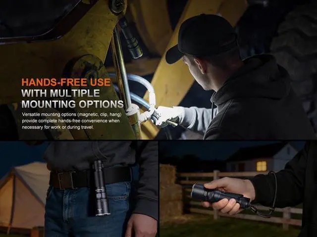 Alt view image 7 of 7 - C7 Pro 4600 Lumen USB-C Rechargeable Work Flashlight, Magnetic Base, Long Runtime, Wide Beam LED, 20W Fast Charging, IP68 Waterproof, for Jobsite, Security, Emergency with Lumentac Organizier