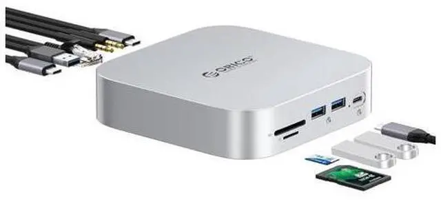 Main image of MiniLink Mac mini M4 Dock & Stand, 2 × 10Gbps USB 3.2 Ports, 10Gbps USB C, USB A 3.0, 2.5G Ethernet Port, SD/TF, 3.5mm Headphone & Microphone Jacks, Compatible with Mac mini M4/M4 Pro (M48PR)
