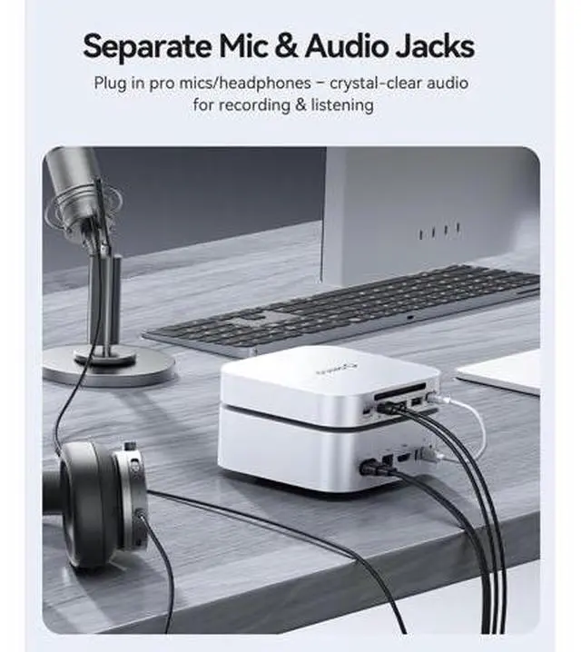 Alt view image 7 of 7 - MiniLink Mac mini M4 Dock & Stand, 2 × 10Gbps USB 3.2 Ports, 10Gbps USB C, USB A 3.0, 2.5G Ethernet Port, SD/TF, 3.5mm Headphone & Microphone Jacks, Compatible with Mac mini M4/M4 Pro (M48PR)