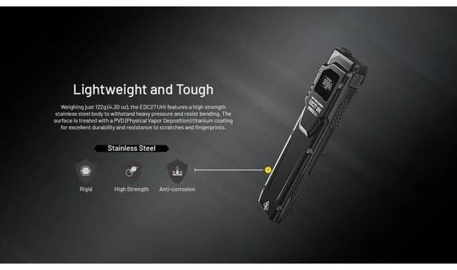 Alt view image 5 of 7 - EDC27 UHi Ultra Slim Flat EDC Flashlight, 3100 Lumens, USB-C Rechargeable, Dual Switch, Compact Pocket Light for Everyday Carry