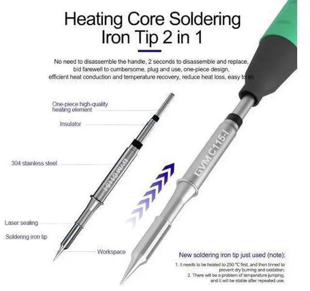 Alt view image 4 of 7 - T115 Constant Temperature Soldering Station Auto Sleep Quick Heating Micro Electronic Repair Welding Tools With C115 Tip