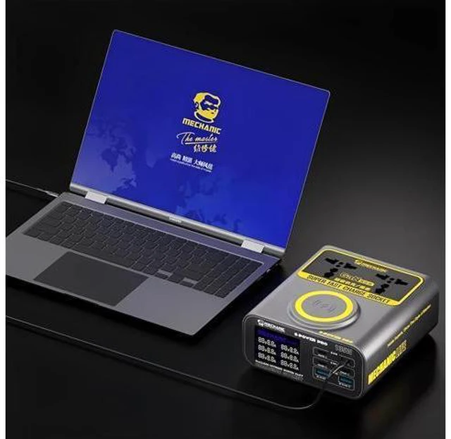 Alt view image 7 of 7 - S-power Pro QC3.0 PD67W Fast charging Tech With LCD Digital Display Multi-Port Charger For Laptops Phone Camera Pad etc