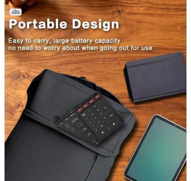 Alt view image 3 of 6 - Foldable Bluetooth Keyboard, 4-Channel Wireless, Multi-Device Rechargeable, Compatible with Windows, Mac, Android, iOS