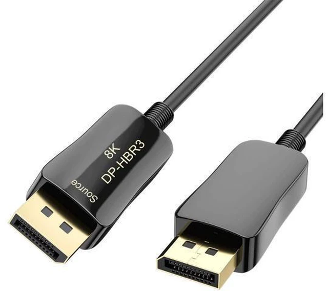 Main image of Fiber 8K 4K DisplayPort Cable DP 1.4 HBR3 8K@60Hz 4K@144Hz High Speed 32.4Gbps Optical Fiber Slim and Flexible DP to DP Cable 15m 50ft