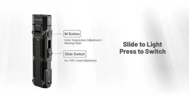 Alt view image 6 of 7 - EDC09 1600 Lumens EDC Flashlight, 102° Rotating Swivel Head 3 Color Temperatures USB-C Rechargeable Magnetic Tail Stainless Steel Body Waterproof