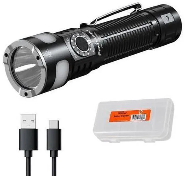Main image of LD35R 1800 Lumens USB-C Rechargeable Flashlight, with White, Red, and Blue Multi-Color Outputs 360 Degree Illumination and Lumentac Organizer