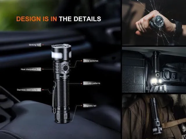 Alt view image 7 of 7 - LD35R 1800 Lumens USB-C Rechargeable Flashlight, with White, Red, and Blue Multi-Color Outputs 360 Degree Illumination and Lumentac Organizer
