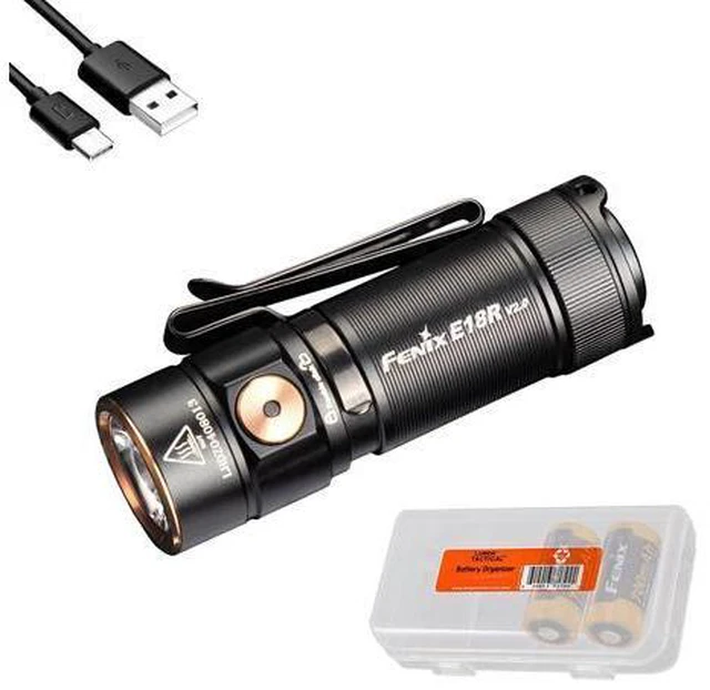 Main image of E18R V2.0 1200 Lumens EDC USB-C Rechargeable Flashlight with 2X Power Sources and a Lumentac Organizer
